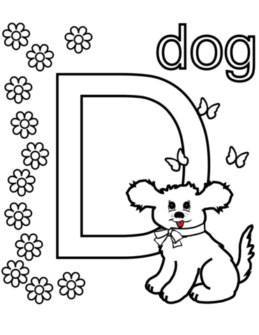 D Is For Dog Coloring Page